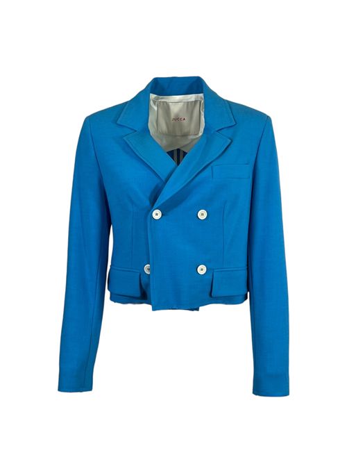 GIACCA JUCCA CROP DOPPIOPETTO AZZURRA p/e JUCCA | J3753411AZZURRO