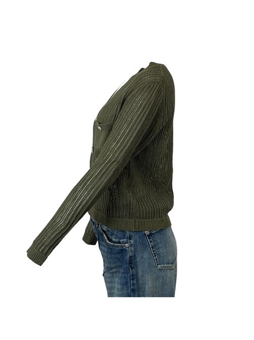 WOMEN'S MILITARY GREEN TRANSPARENT CARDIGAN VICOLO | 77076BMILITARE