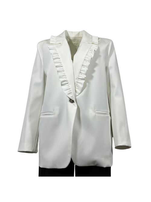 VICOLO WOMEN'S JACKET WITH FAN COLLAR WHITE VICOLO | TB0149BIANCO